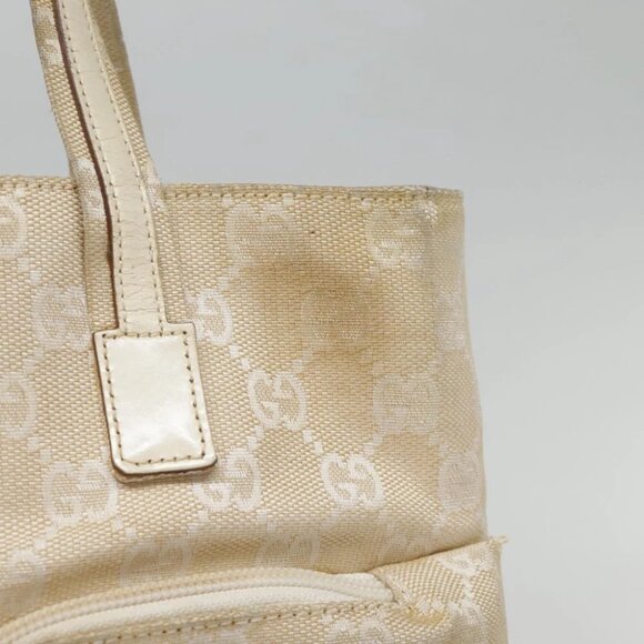 GUCCI GG Canvas Hand Bag Beige Silver 002 1080 Auth fm3872 - Picture 4 of 15